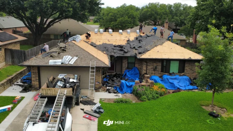 Roof replacement during tear-off and decking work